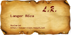 Langer Róza névjegykártya